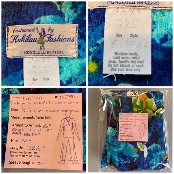 🌺 Hawaiian Vintage Barkcloth Maxi-Dress Muumuu 🌺 - Picture 8 of 8